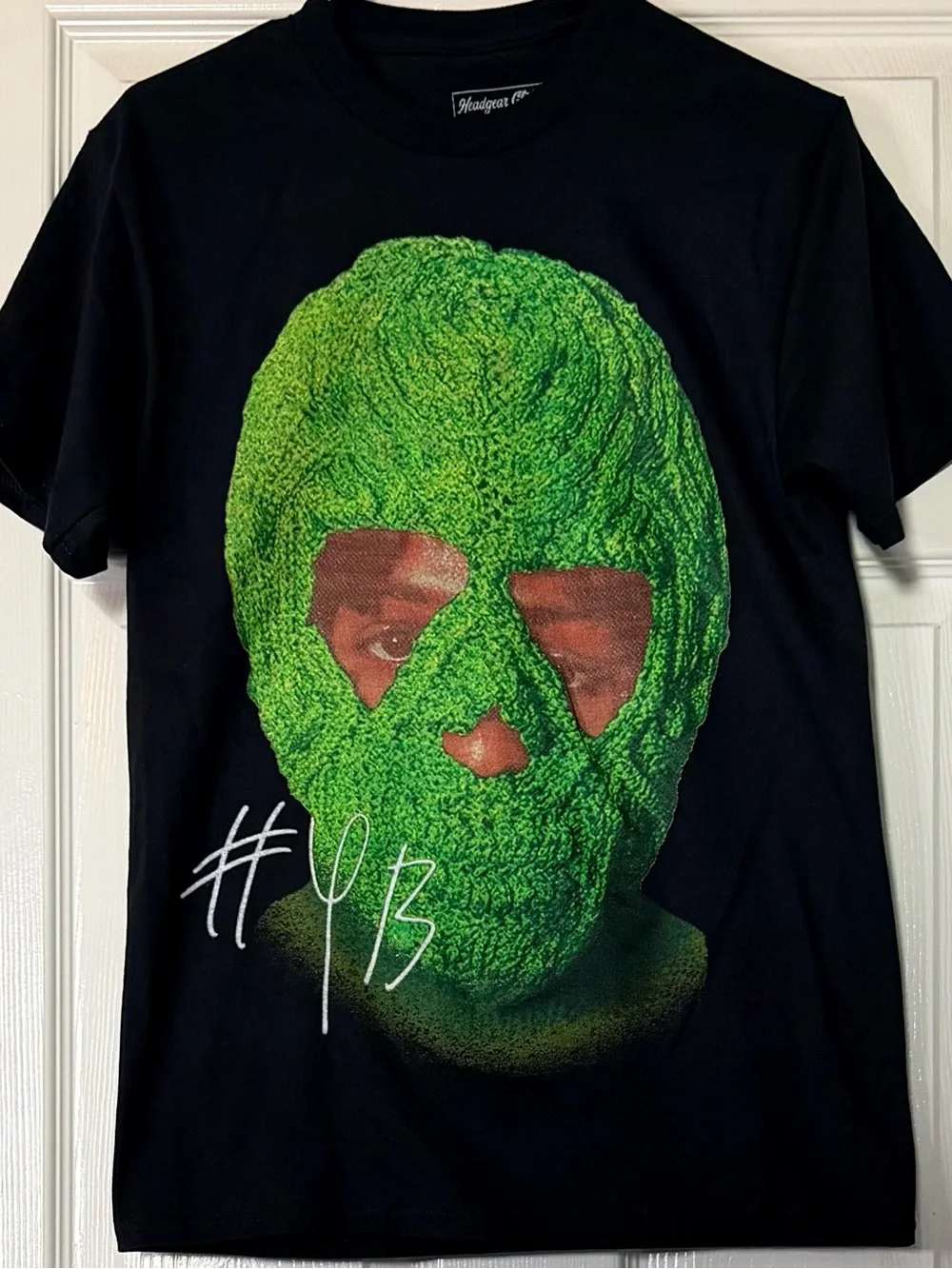 Black Men’s Graphic T-Shirt with Green Mask Design NBA Youngboy